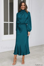 From The Source Charming High Neck Bridal Dress