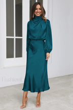 From The Source Charming High Neck Bridal Dress