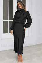 From The Source Charming High Neck Bridal Dress S / Black