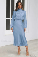 From The Source Charming High Neck Bridal Dress S / Blue