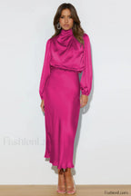 From The Source Charming High Neck Bridal Dress S / Fuchsia