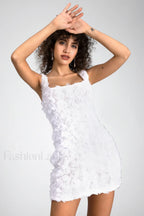 Fryni 3D Stylish Floral Mini Dress