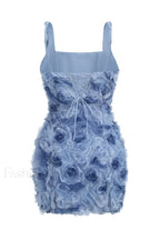 Fryni 3D Stylish Floral Mini Dress