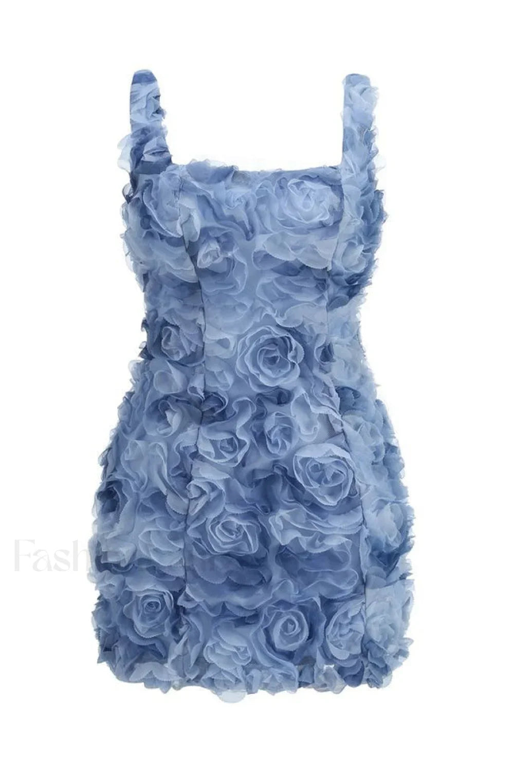 Fryni 3D Stylish Floral Mini Dress XS / Blue
