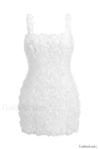 Fryni 3D Stylish Floral Mini Dress XS / White