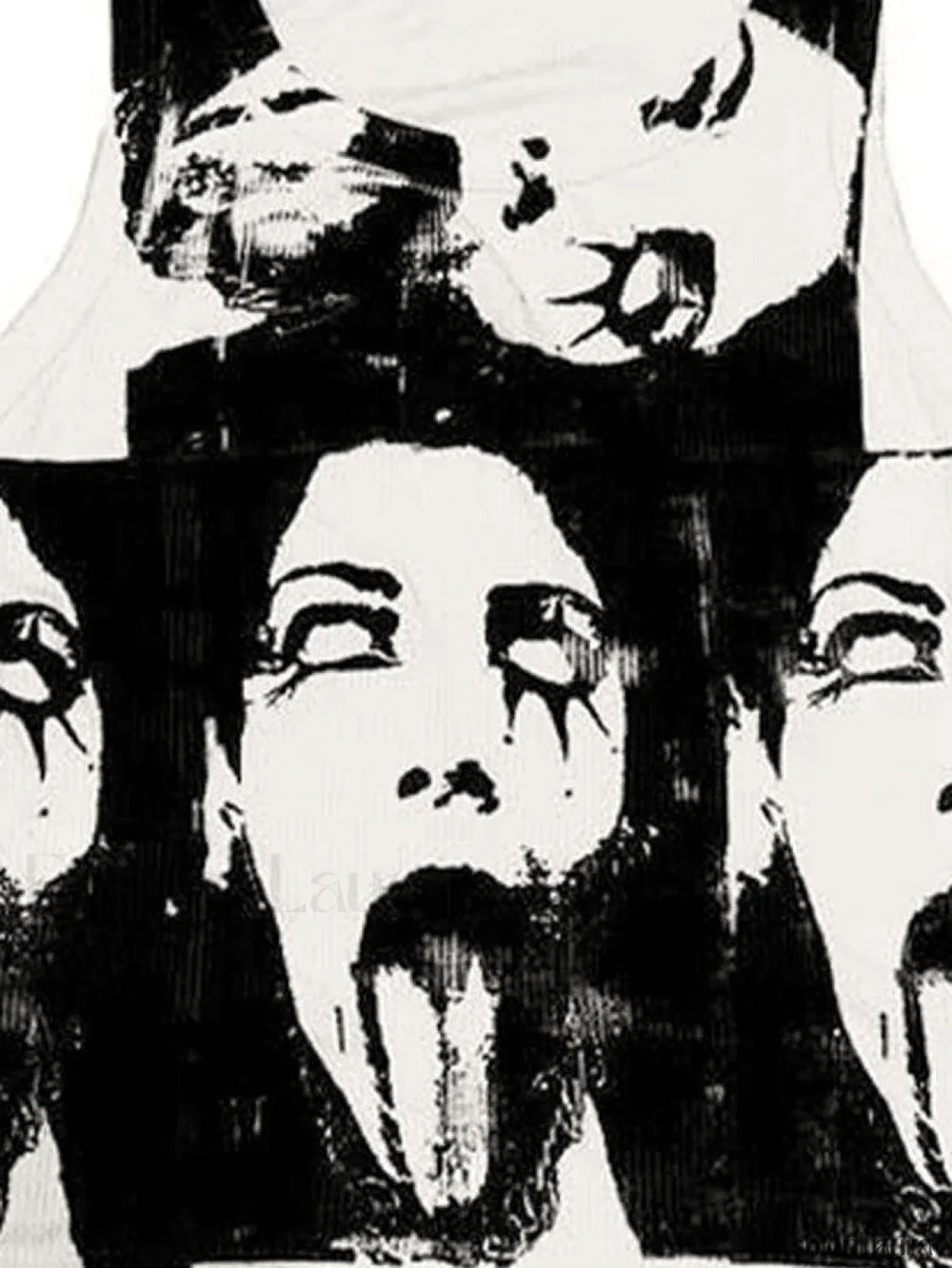 Funny Face Print Cropped Tank Top Tops&Tees