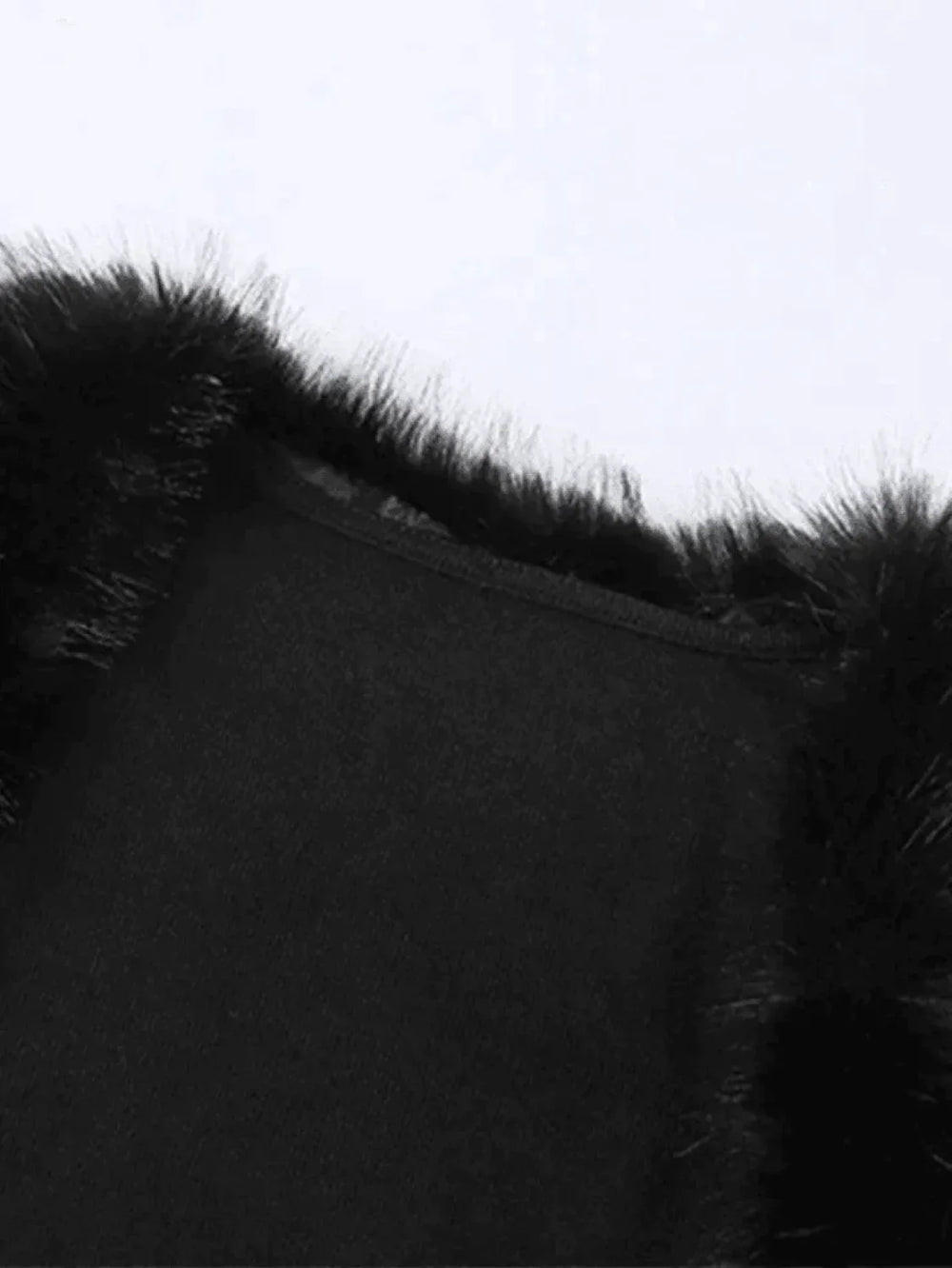 Fur Trim Black Shrug Jacket Jackets
