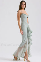 Gabriella Light Stylish Peach Ruffle Dress