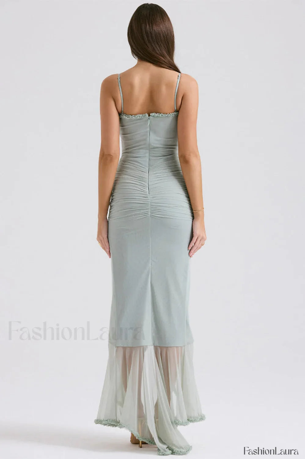 Gabriella Light Stylish Peach Ruffle Dress