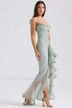 Gabriella Light Stylish Peach Ruffle Dress