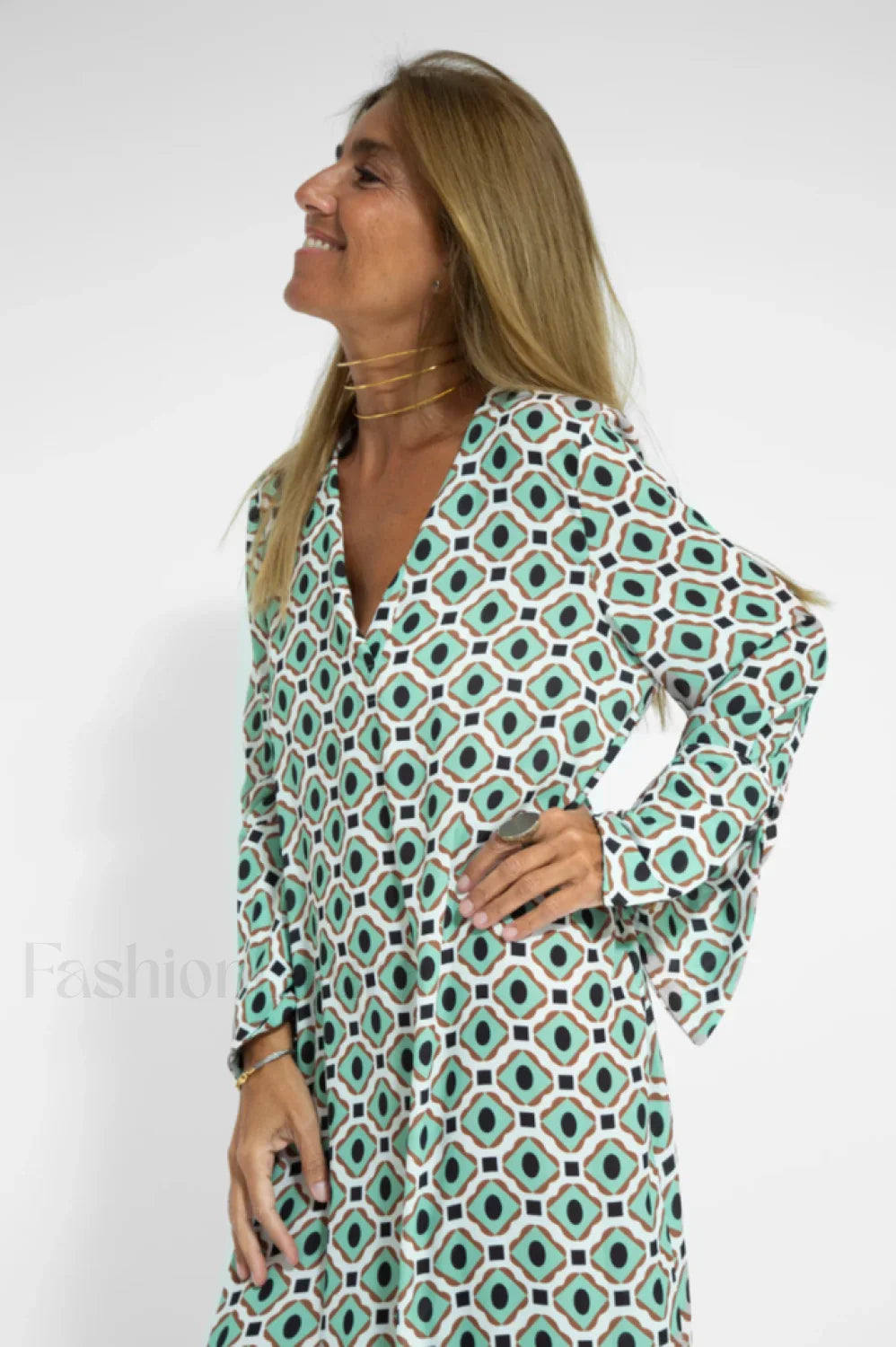 Geometric Elegant Maxi Dress