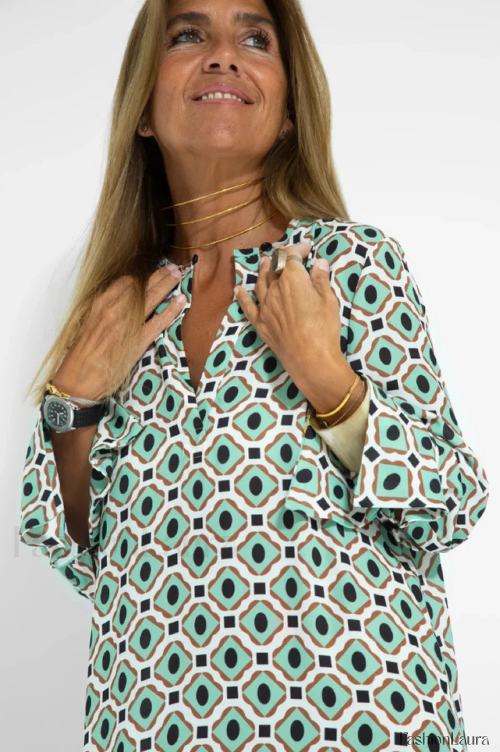 Geometric Elegant Maxi Dress