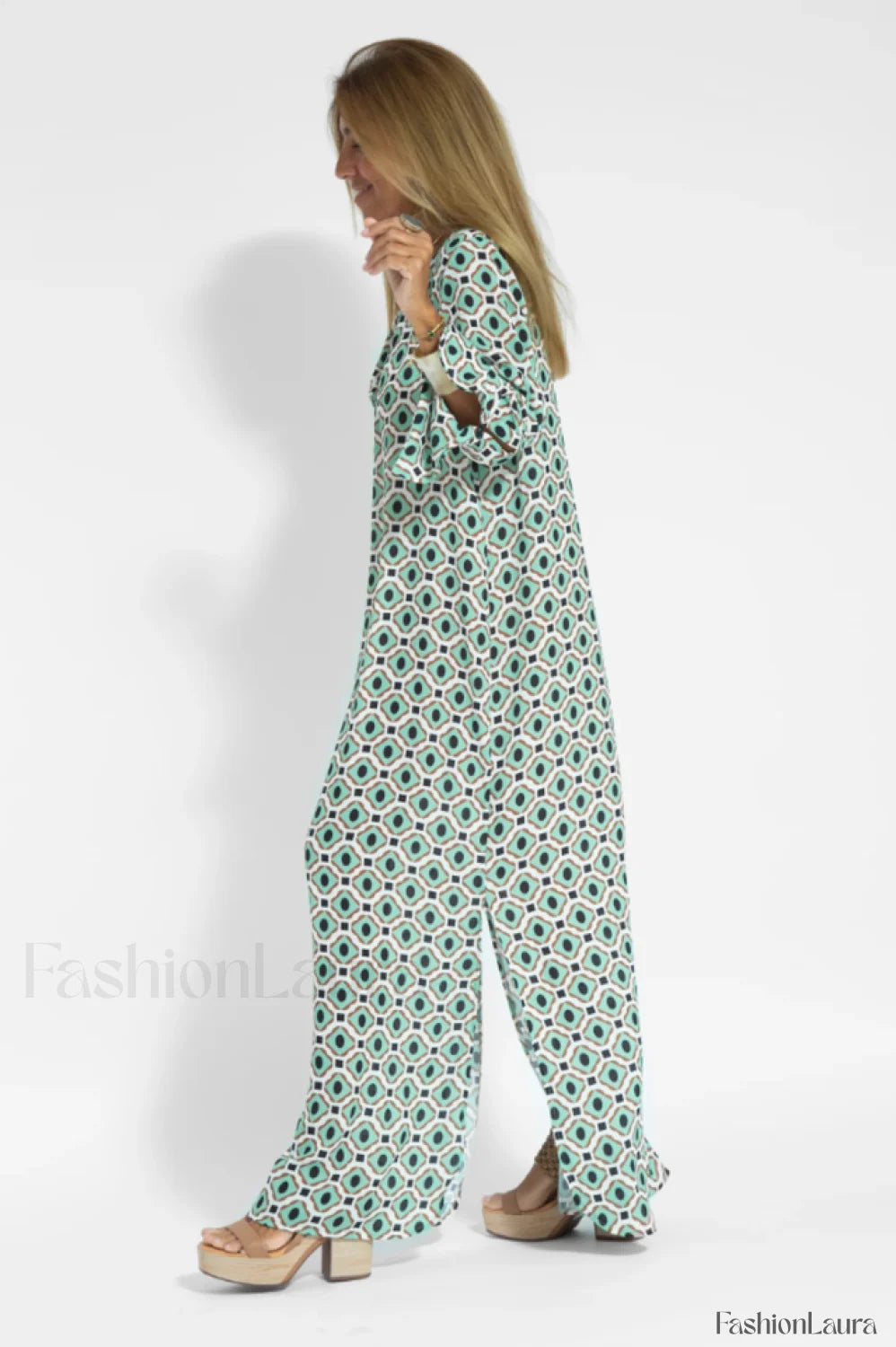 Geometric Elegant Maxi Dress