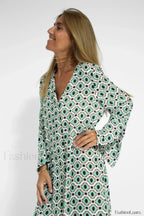 Geometric Elegant Maxi Dress