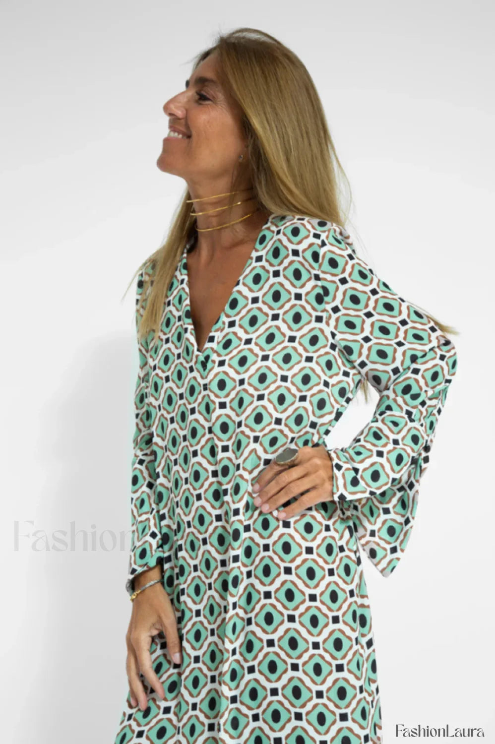 Geometric Elegant Maxi Dress