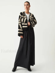 Geometric Print Graceful Kimono Cardigan Sweaters L