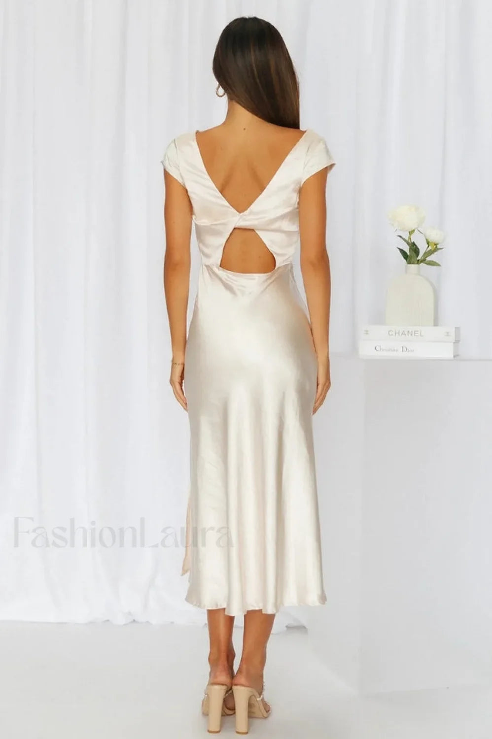 Get In Formation Charming Satin Midi Dress