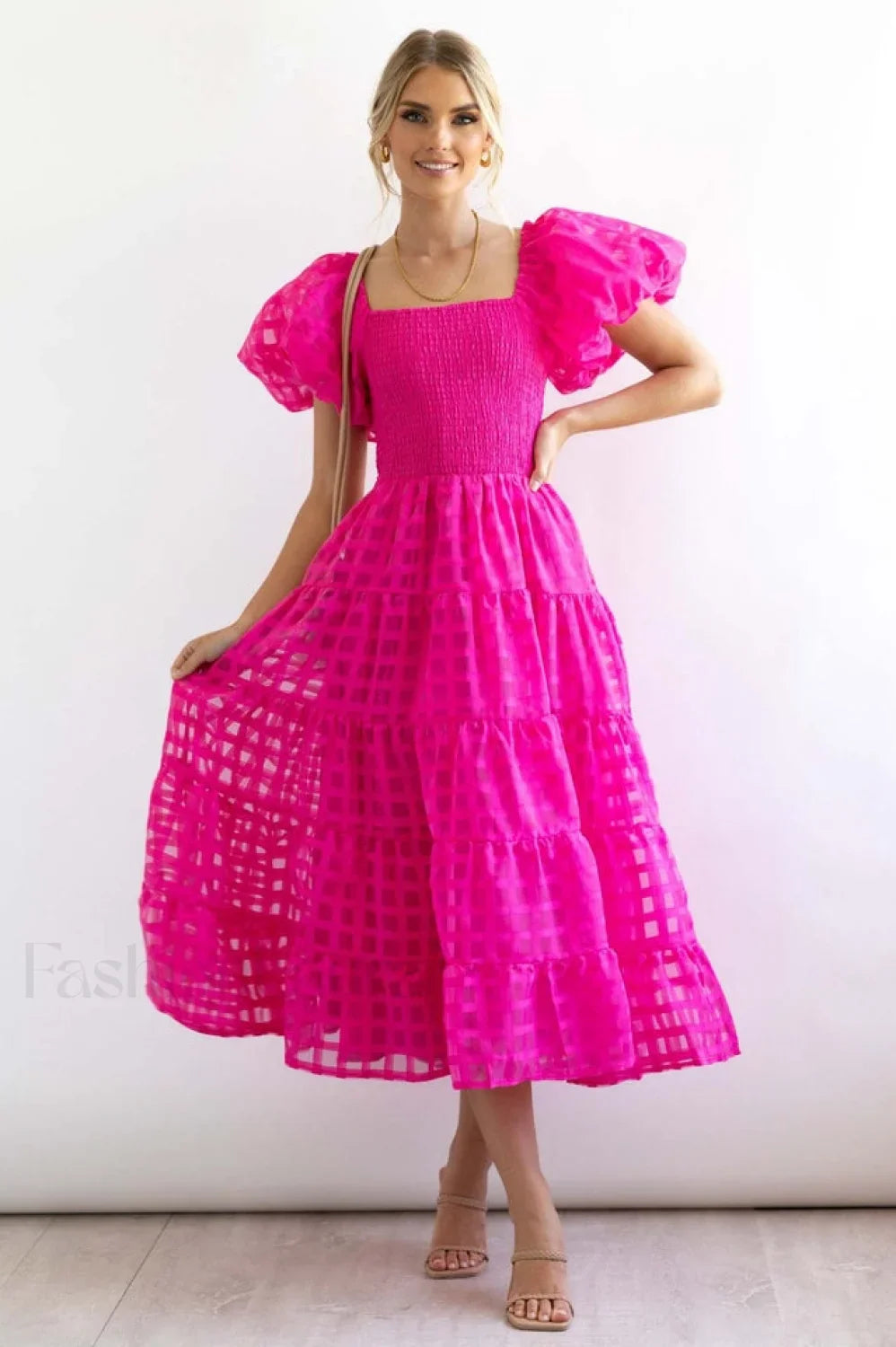Gin Elegant Midi Dress S / Hot Pink