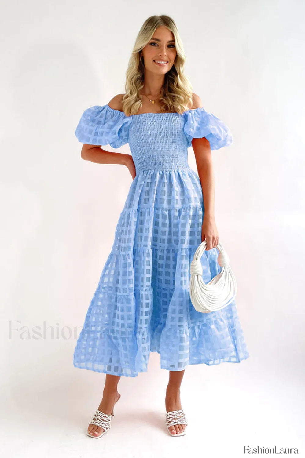 Gin Elegant Midi Dress S / Blue