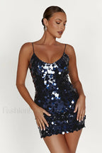 Giselle Disc Stylish Sequin Mini Dress Party Dresses L