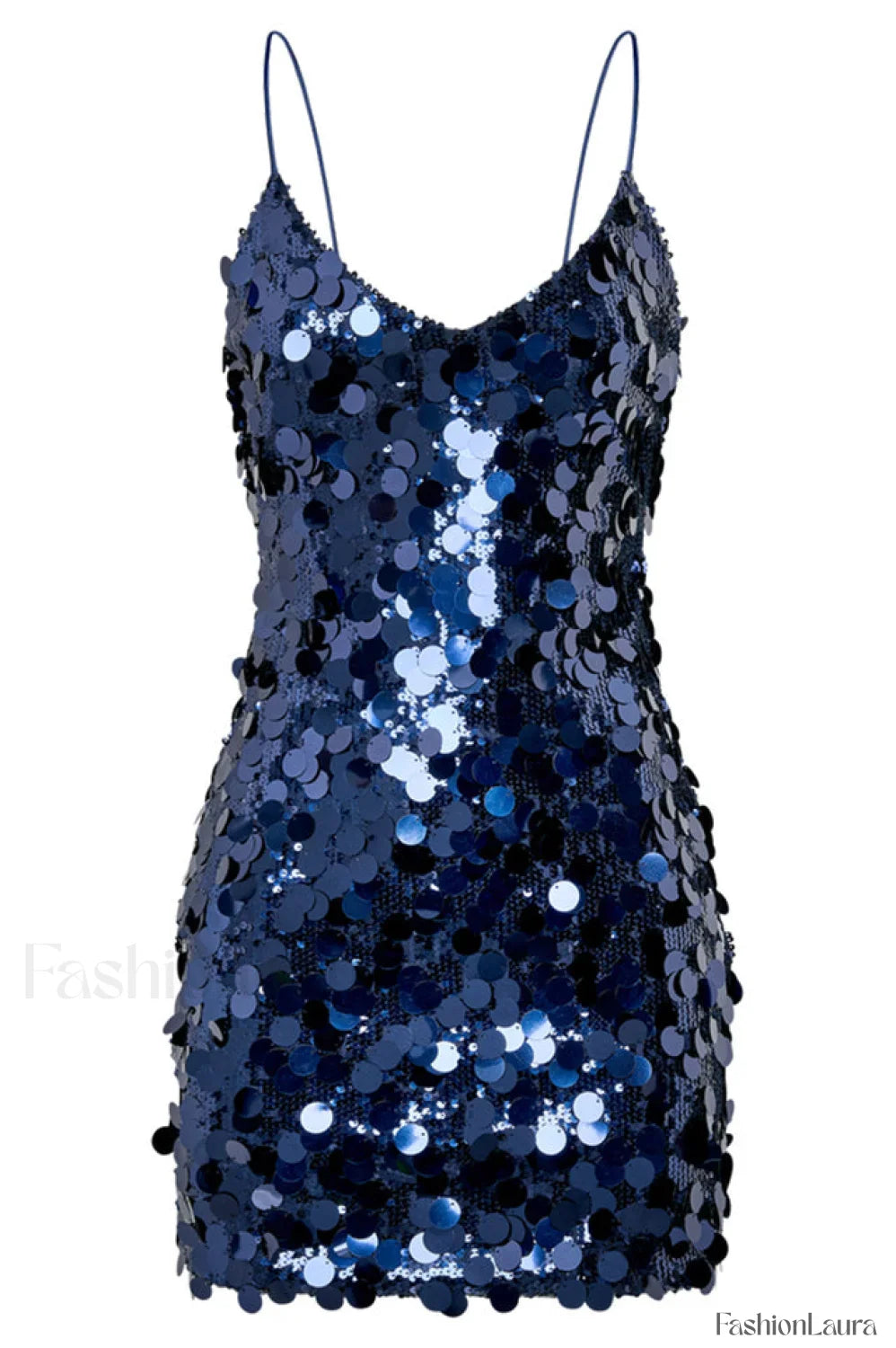 Giselle Disc Stylish Sequin Mini Dress S / Navy Party Dresses L
