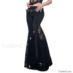 Goth Mall Flared Pants for Halloween Black / S