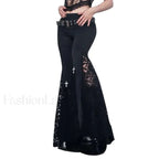 Goth Mall Flared Pants for Halloween Black / S