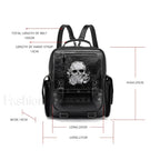 Goth Style Large Capacity Skull Multi function Unisex Waterproof Backpack Black