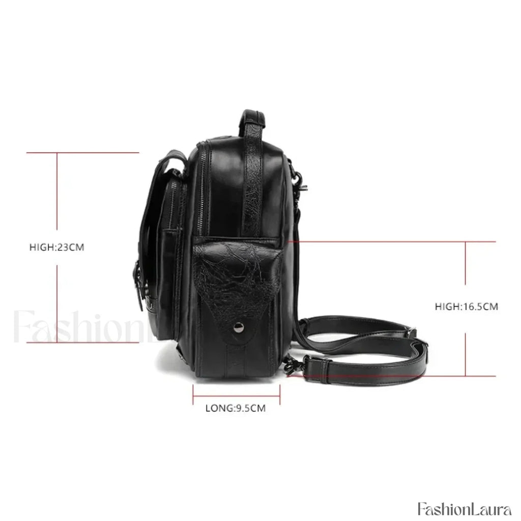 Goth Style Large Capacity Skull Multi function Unisex Waterproof Backpack Black