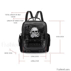 Goth Style Large Capacity Skull Multi function Unisex Waterproof Backpack Black