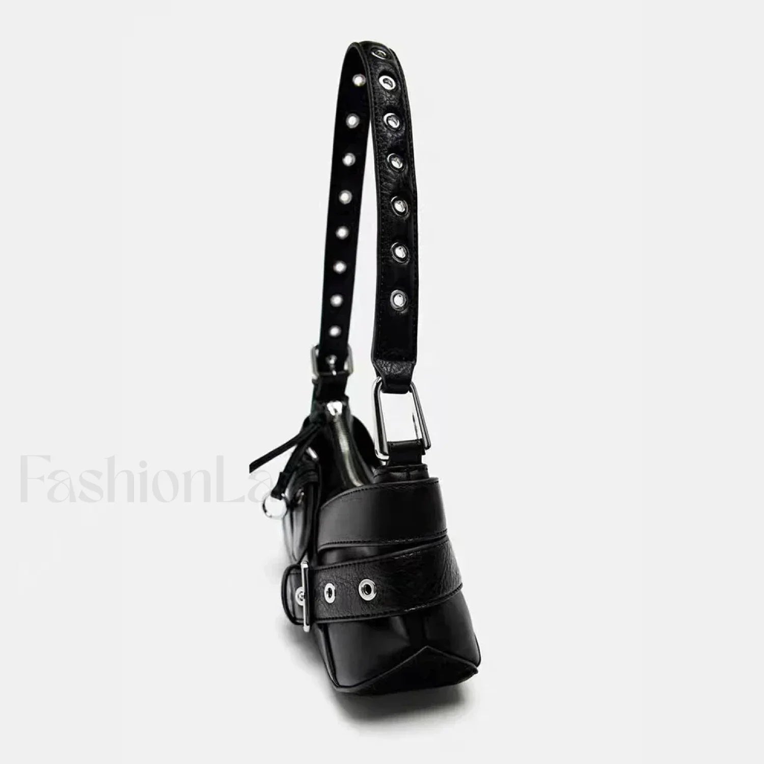 Goth Y2K Punk Rivet Chain School PU Leather Skeleton Fashion Women Backpack Bag