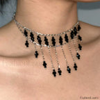 Gothic Black Design Choker Original Tassel Necklace BLACK