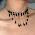 Gothic Black Design Choker Original Tassel Necklace BLACK