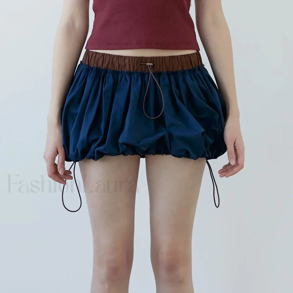 Gothic Contrast Pocket Mini Skirt Malachite Blue / S