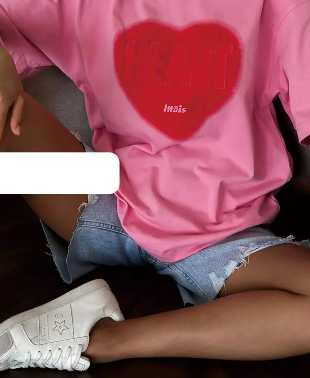 Gothic Heart Printed Cotton T Shirt