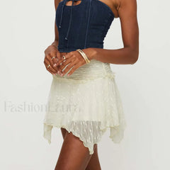 Gothic Lace Ruched Mini Skirt