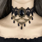 Gothic Lolita Lace Palace Necklace BLACK