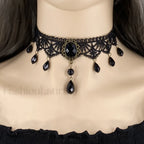 Gothic Lolita Lace Palace Necklace BLACK