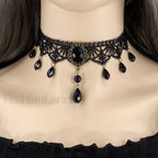Gothic Lolita Lace Palace Necklace BLACK
