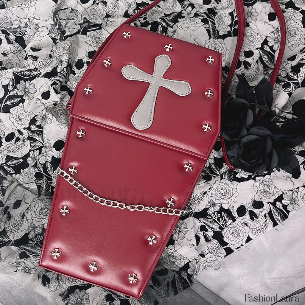 Gothic Vampire Coffin Shape Punk Lolita School Crossbody Halloween
