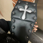 Gothic Vampire Coffin Shape Punk Lolita School Crossbody Halloween Black / 21X9X35