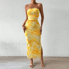 Graphic Off Shoulder Midi Dress