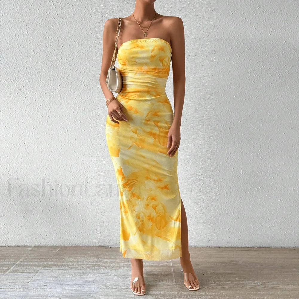 Graphic Off Shoulder Midi Dress