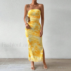 Graphic Off Shoulder Midi Dress