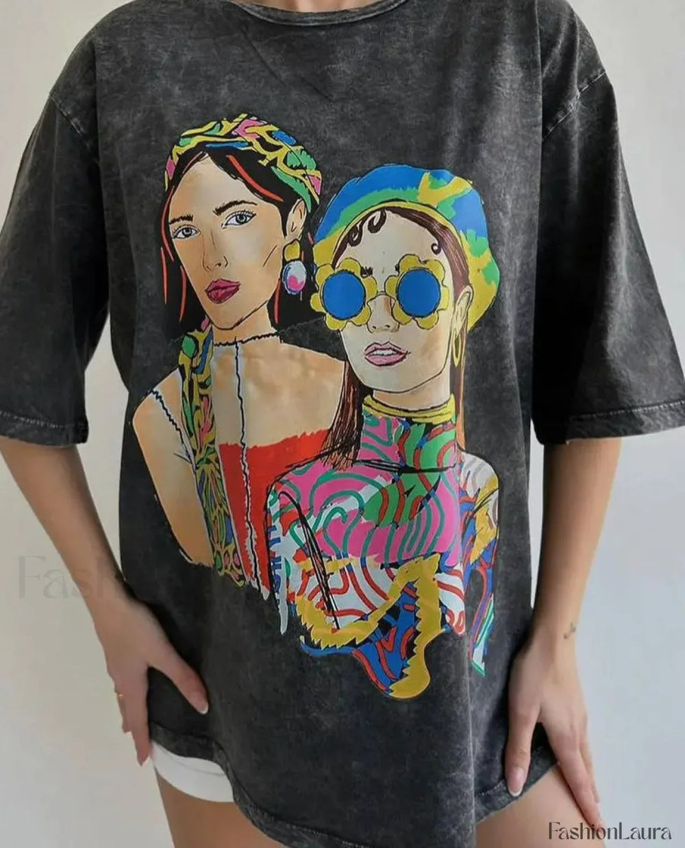 Graphic Print Streetwear Y2K Cotton T Shirt Black 3 / M