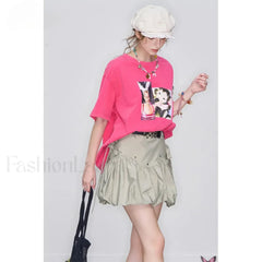 Gray Bowknot Pleated Sweet Skirt