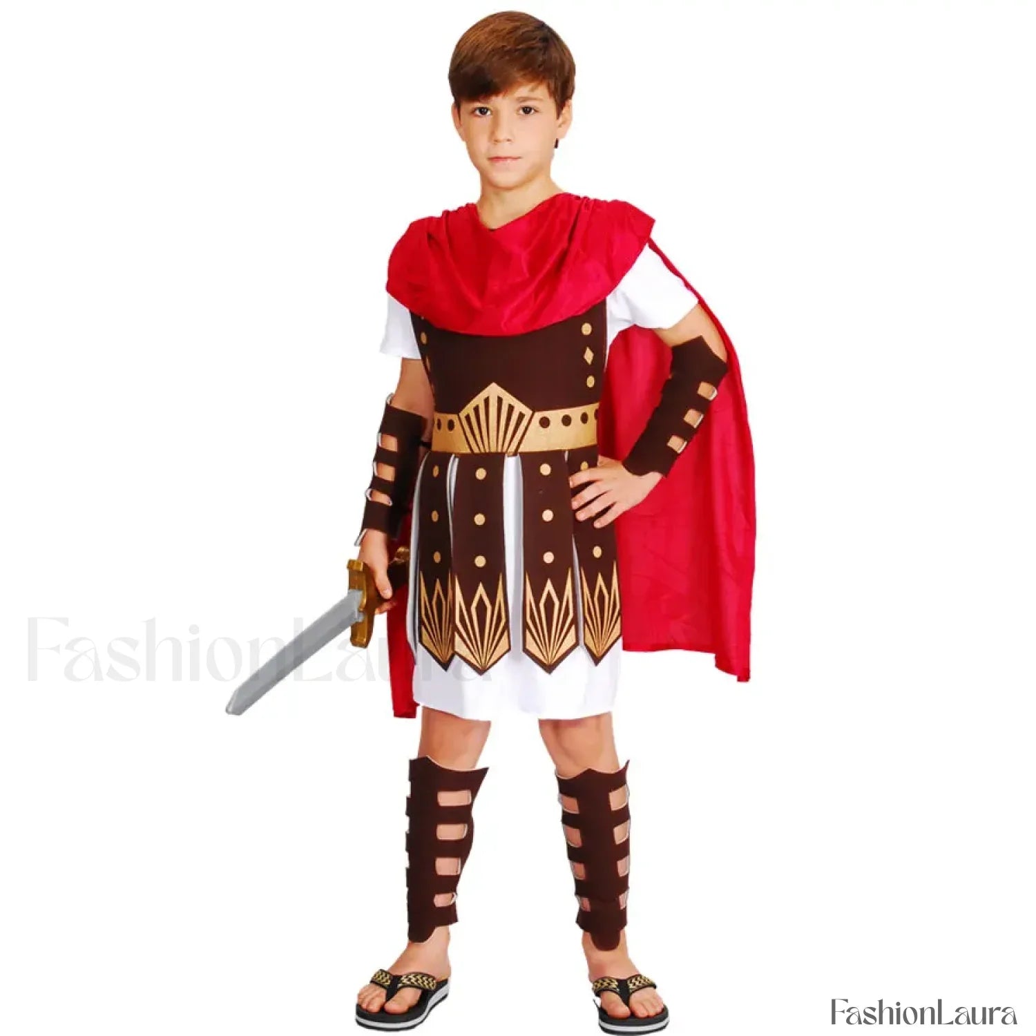 Greek Roman Warrior Knight Costume for Halloween XL (6 10Y)
