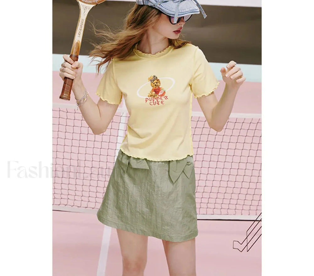 Green Bow Breathable Workwear Skirt