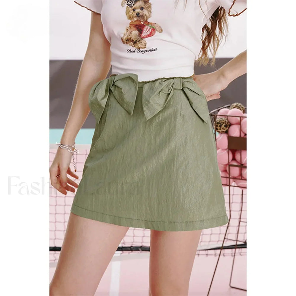 Green Bow Workwear A Line Skirt Darkgreen / S