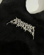 Grunge Black Rivet Large Capacity Dark Leather PU Vintage Gothic Messenger Bag Black